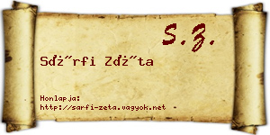 Sárfi Zéta névjegykártya